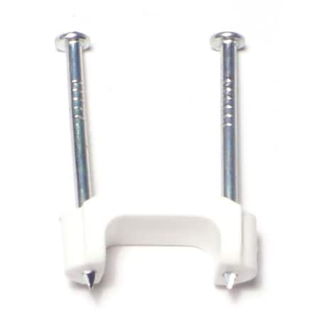 Midwest Fastener Cable Clip, Plastic, White, 1/2 in L, 12 PK 64187